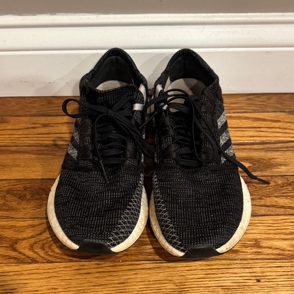 Adidas Black Knit Sneakers with White Sole - Picture 2 of 4
